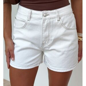 White Fox boutique- white denim shorts S